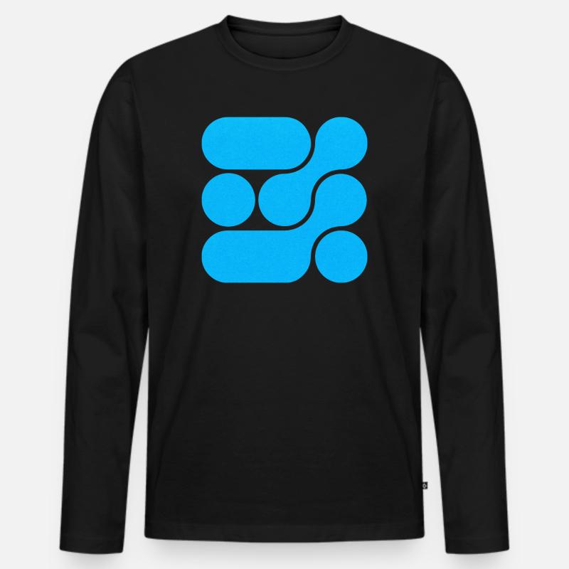 OCHOOO - Türkisblau - Männer Premium Bio Langarmshirt - Schwarz