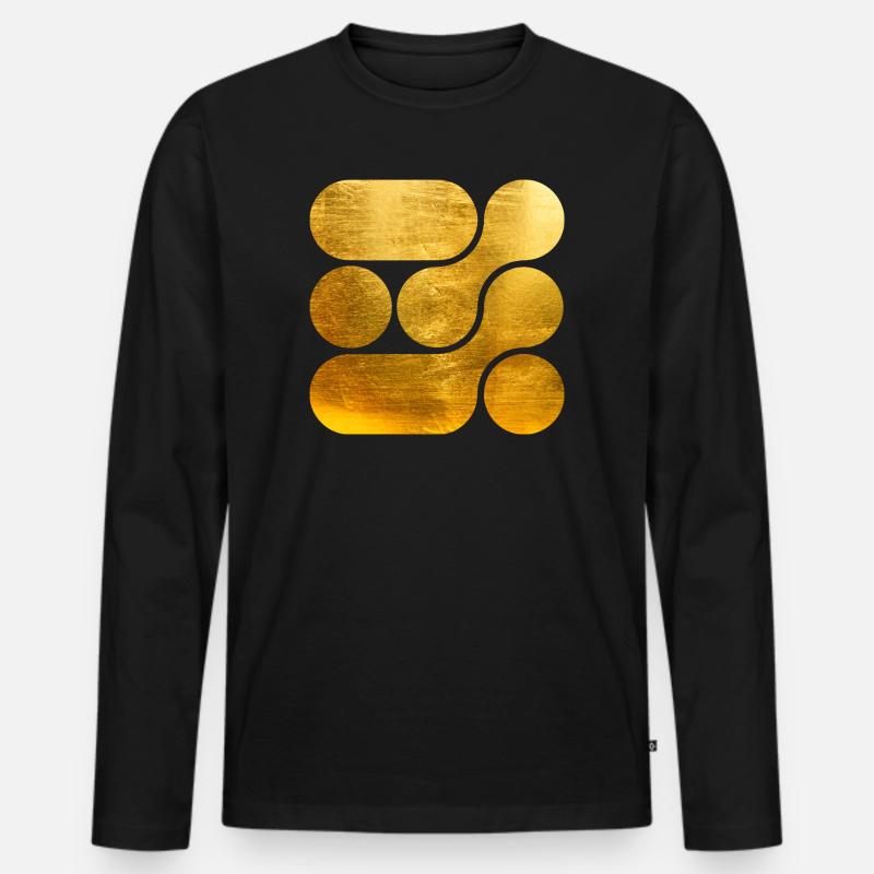 OCHOOO - GOLD - Männer Premium Bio Langarmshirt - Schwarz