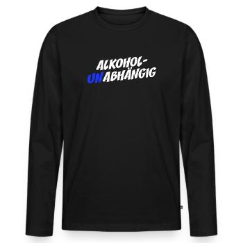 Alkoholunabhängig Sober Straight Edge Alkoholfrei - Männer Premium Bio Langarmshirt - Schwarz - Vorne - Nico (187cm)