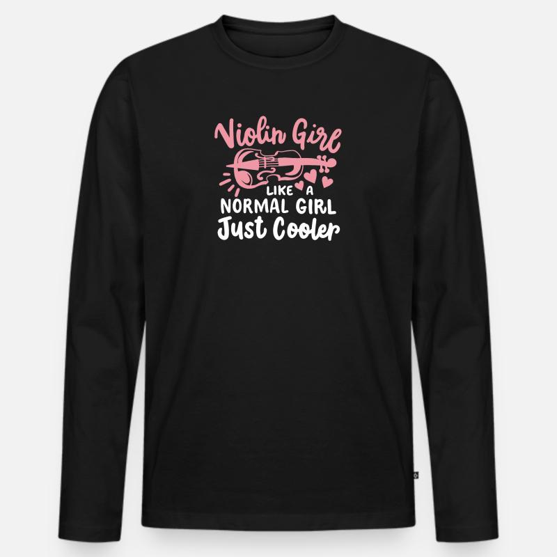 Geige Geigerin - Männer Premium Bio Langarmshirt - Schwarz