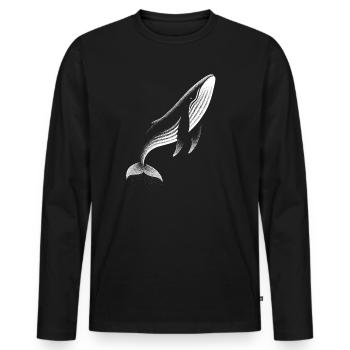 Wal Dotwork Illustration für Meeresliebhaber - Männer Premium Bio Langarmshirt - Schwarz - Vorne - Nico (187cm)