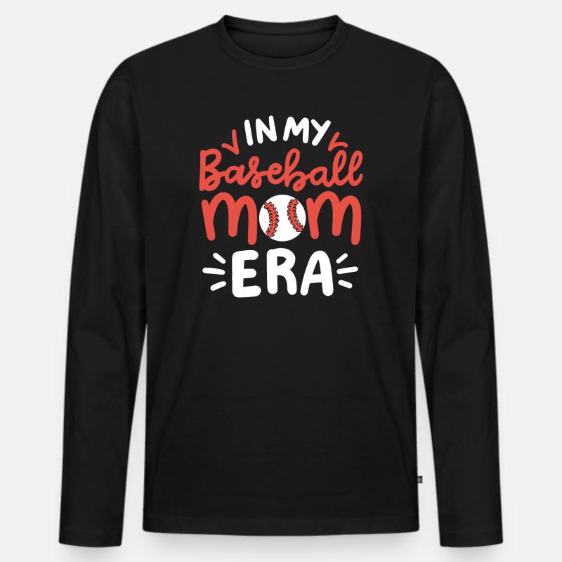 Baseball Mama - Männer Premium Bio Langarmshirt - Schwarz