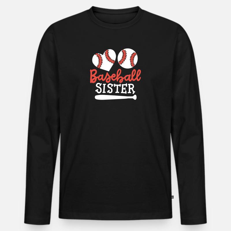 Baseball Schwester - Männer Premium Bio Langarmshirt - Schwarz
