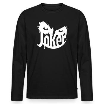 Unique Joker Graphic Design - Men's Premium Organic Long Sleeve Shirt - black - Front - Nico (187cm)