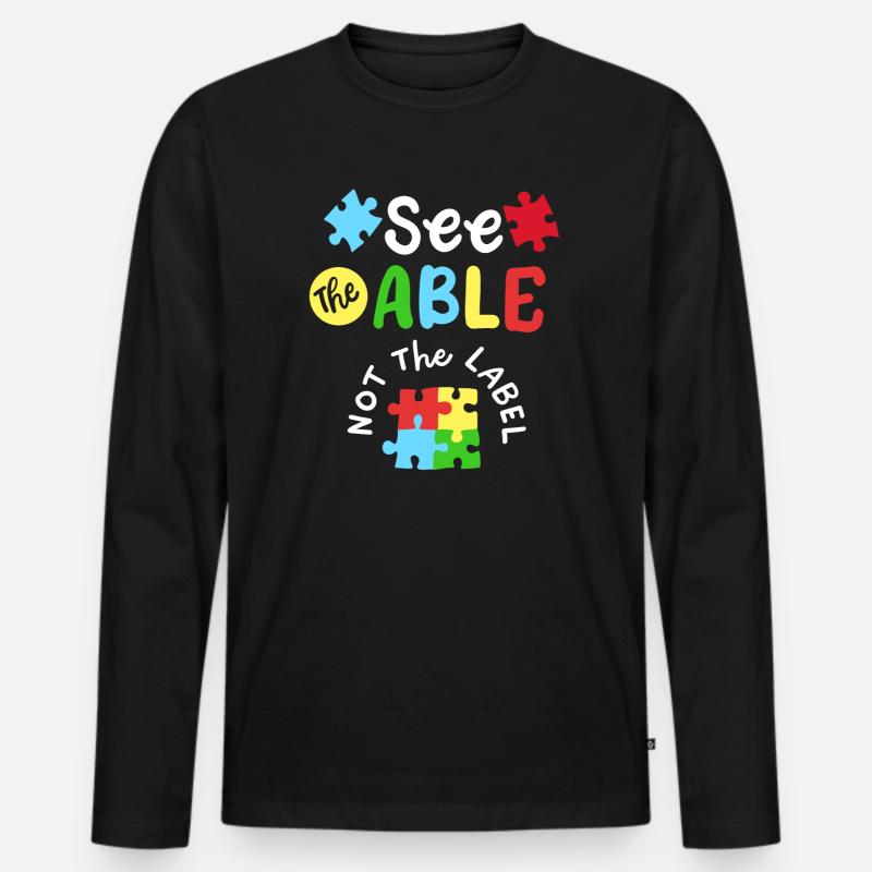 Autismus Bewusstsein SPED Lehrer - Männer Premium Bio Langarmshirt - Schwarz