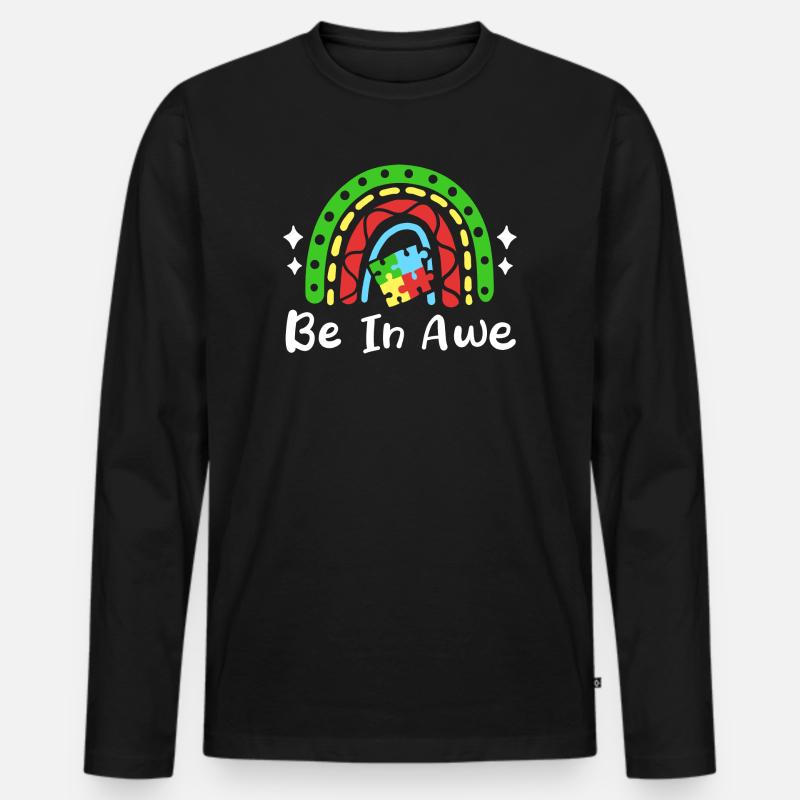 Autismus Bewusstsein - Männer Premium Bio Langarmshirt - Schwarz