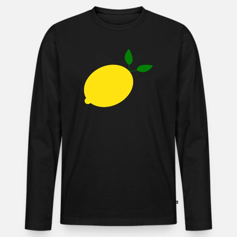 Zitrone Limone Limette - Männer Premium Bio Langarmshirt - Schwarz