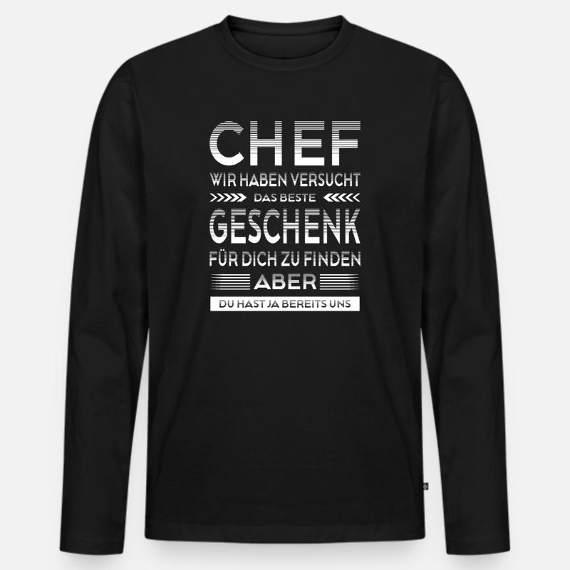 Chef Abschied Geschenke Abschiedsgeschenk - Männer Premium Bio Langarmshirt - Schwarz