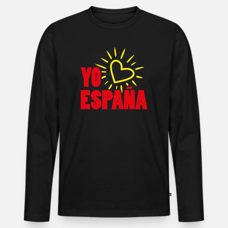Spanien Espana - Männer Premium Bio Langarmshirt - Schwarz
