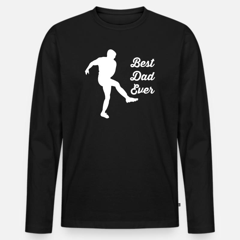 Fußball - Männer Premium Bio Langarmshirt - Schwarz
