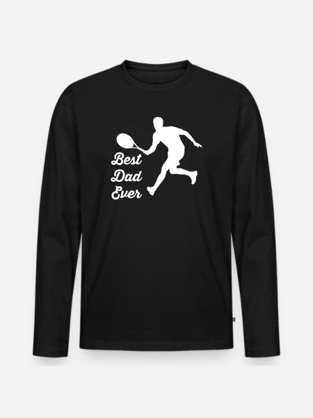 Tennis - Männer Premium Bio Langarmshirt - Schwarz