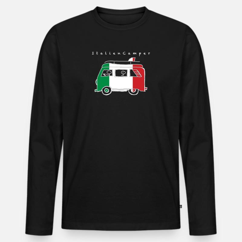 ItalienCamper - Männer Premium Bio Langarmshirt - Schwarz