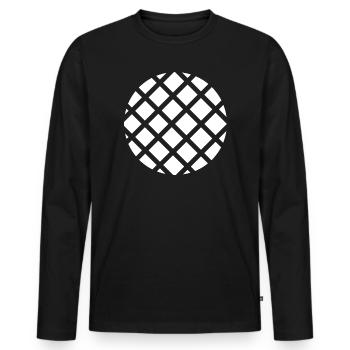 Kreis-Kreis-Raster - Männer Premium Bio Langarmshirt - Schwarz - Vorne - Nico (187cm)