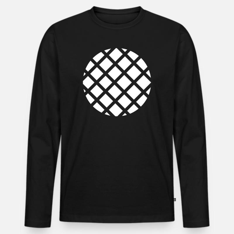 Kreis-Kreis-Raster - Männer Premium Bio Langarmshirt - Schwarz
