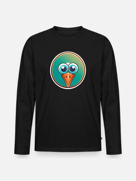 Oiseau tropical comique - T-shirt manches longues Premium bio Homme - noir