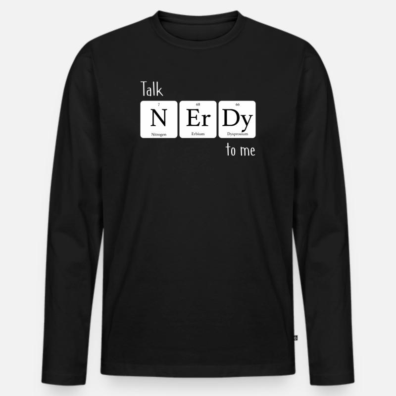 Elements Talk nerd pour moi - T-shirt manches longues Premium bio Homme - noir