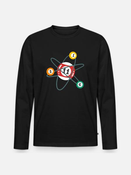 Billard Atom Pool Billardspieler - Männer Premium Bio Langarmshirt - Schwarz