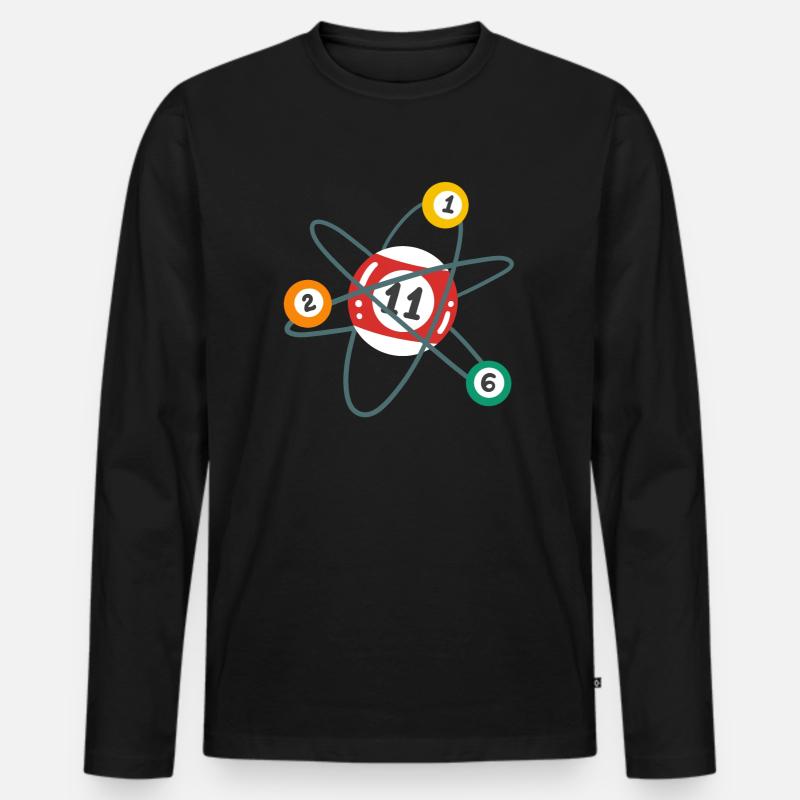 Billard Atom Pool Billardspieler - Männer Premium Bio Langarmshirt - Schwarz