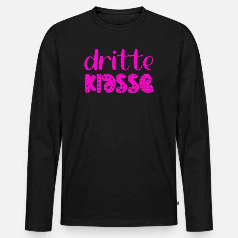 Grundschule 3. Klasse - Dritte Schulklasse - Männer Premium Bio Langarmshirt - Schwarz