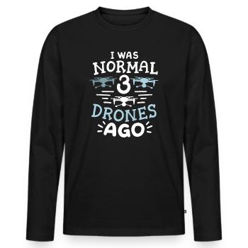 Drohnenpilot Drohnenbediener - Männer Premium Bio Langarmshirt - Schwarz - Vorne - Nico (187cm)