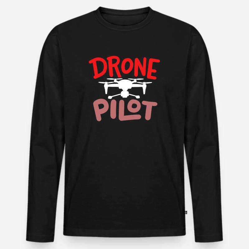 Drohnenpilot Drohne - Männer Premium Bio Langarmshirt - Schwarz