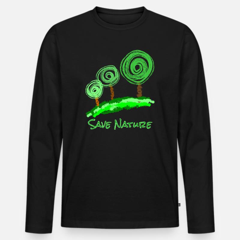 Bäume Abstrakt - Männer Premium Bio Langarmshirt - Schwarz