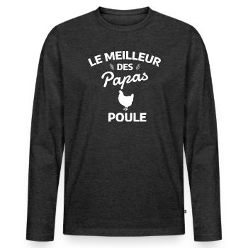 The Best of Daddy Hens - Men's Premium Organic Long Sleeve Shirt - heather anthracite - Front - Nico (187cm)