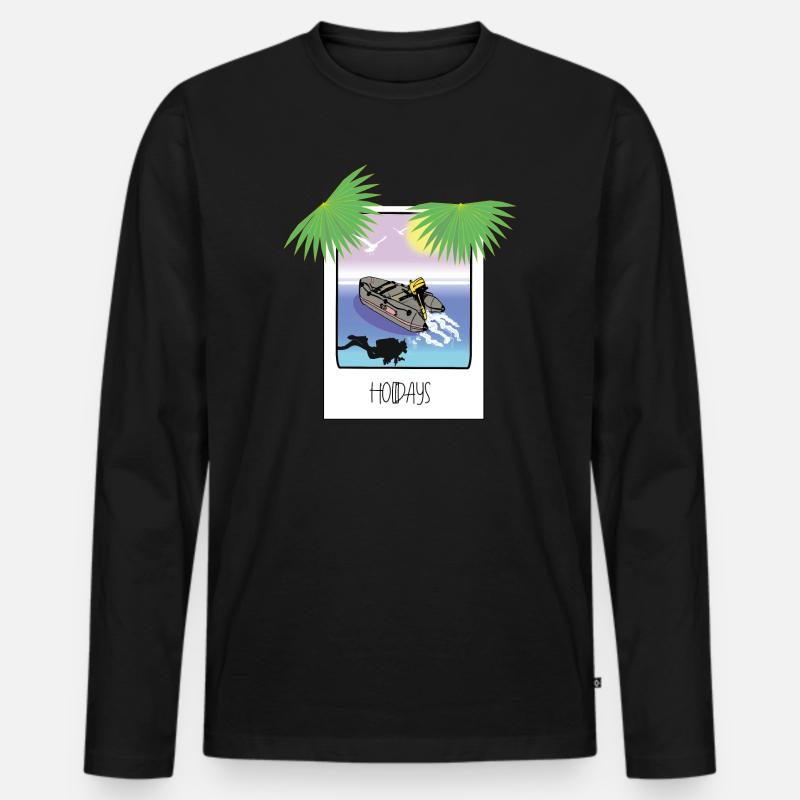 Schnappschuss Urlaub - Männer Premium Bio Langarmshirt - Schwarz
