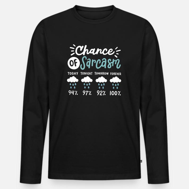 Sarkasmus sarkastischer Humor - Männer Premium Bio Langarmshirt - Schwarz