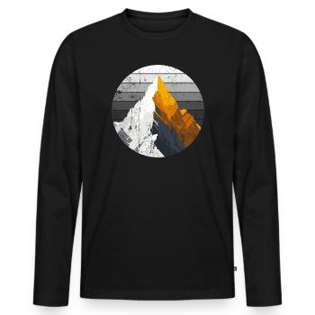 Gradient Peak Summit - Men's Premium Organic Long Sleeve Shirt - black - Front - Nico (187cm)
