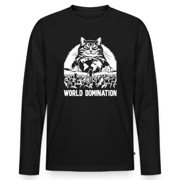 World Domination 1 - Men's Premium Organic Long Sleeve Shirt - black - Front - Nico (187cm)