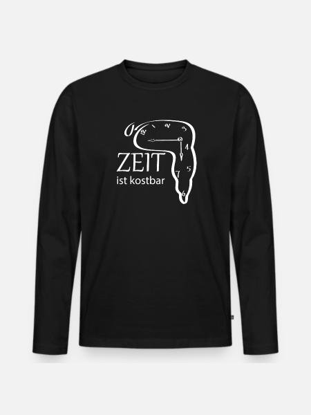 Creative watch design with saying - Men's Premium Organic Long Sleeve Shirt - black