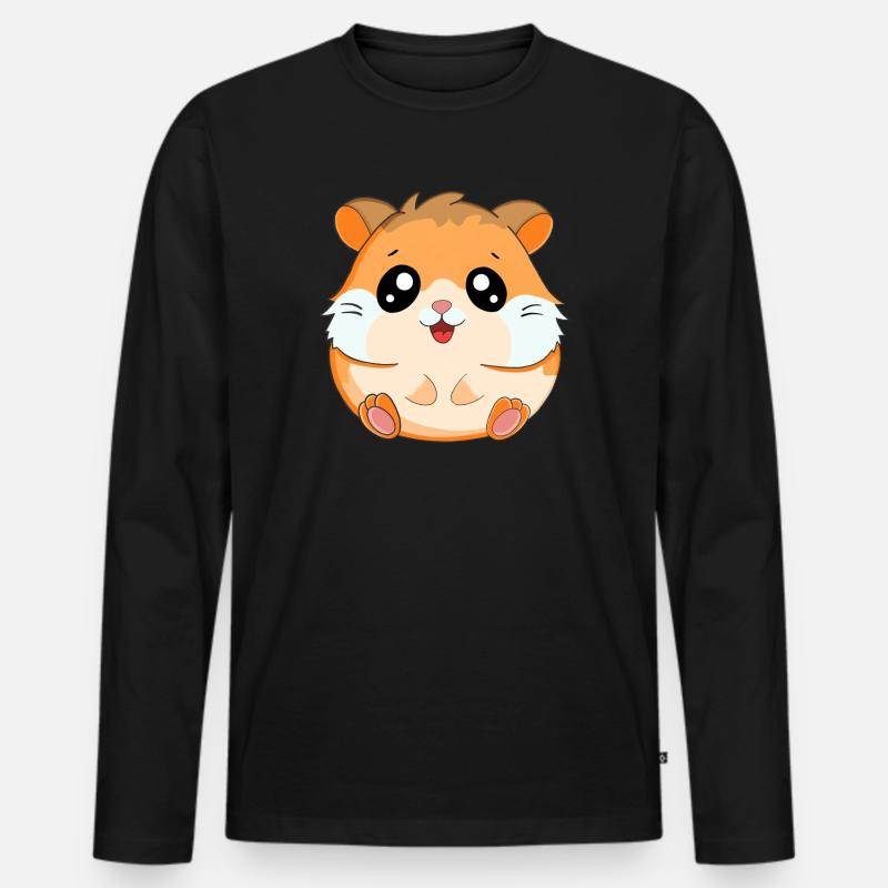 Hamster - Männer Premium Bio Langarmshirt - Schwarz