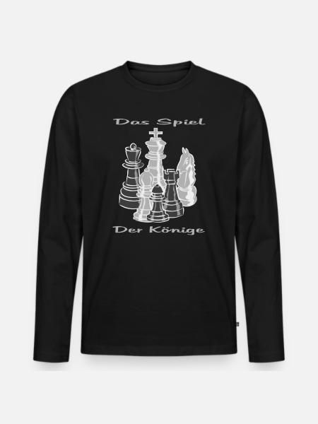 Schach figuren - Männer Premium Bio Langarmshirt - Schwarz