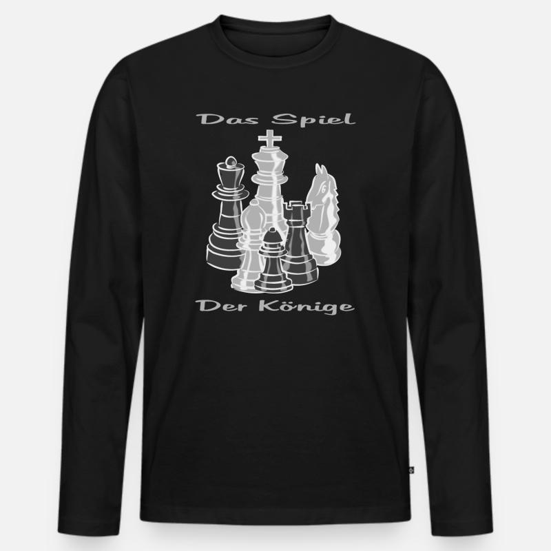 Schach figuren - Männer Premium Bio Langarmshirt - Schwarz