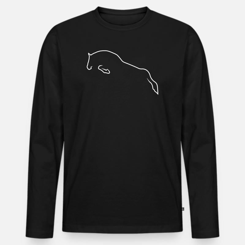 Springpferd - Männer Premium Bio Langarmshirt - Schwarz