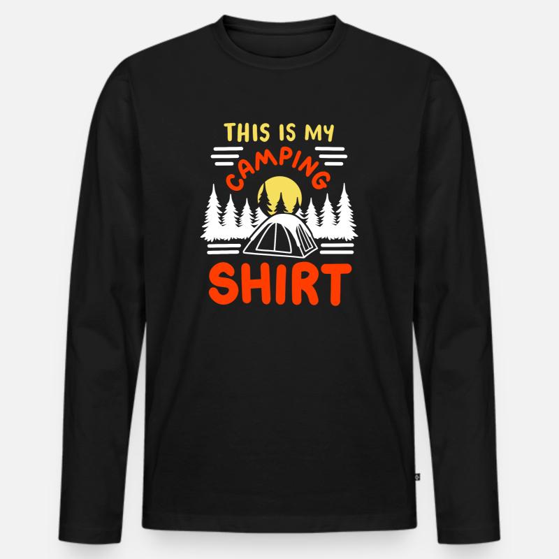 Camping Camper - Männer Premium Bio Langarmshirt - Schwarz