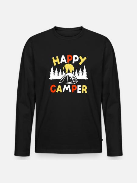 Camping Camper - Männer Premium Bio Langarmshirt - Schwarz