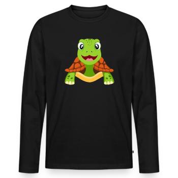 Turtle Turtles - Men's Premium Organic Long Sleeve Shirt - black - Front - Nico (187cm)