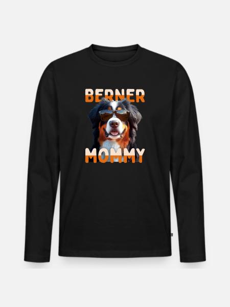 Berner Sennen Hund Mamma Mamma Morsdag Berner Sennen Mamma - Premium økologisk langermet T-skjorte for menn - svart