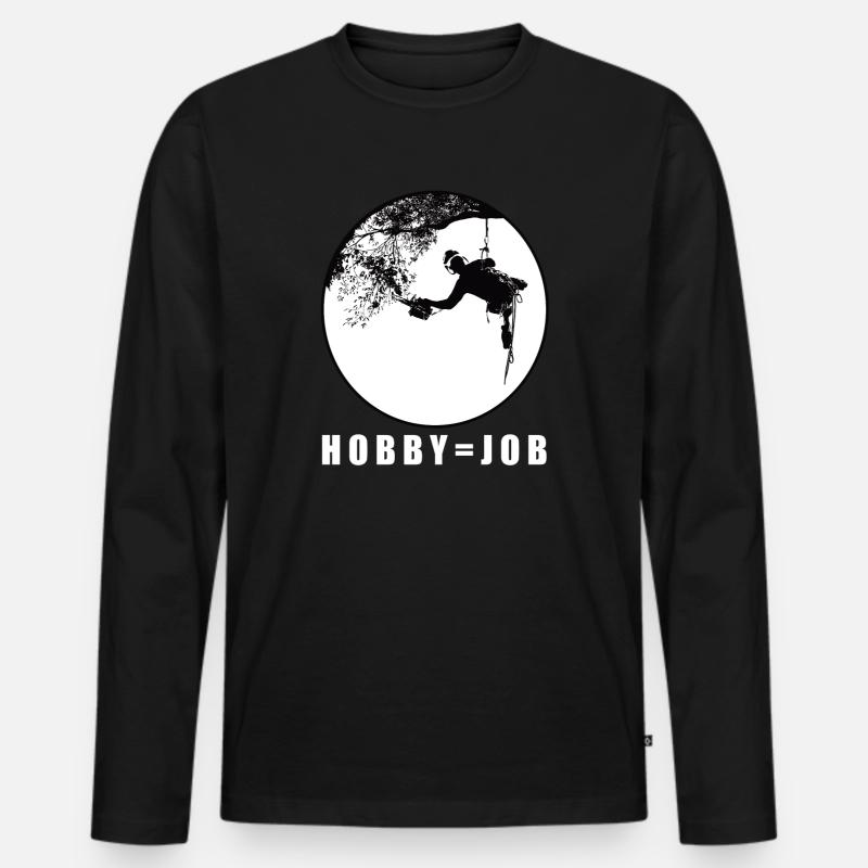 Baumpfleger Baumpflege - mein Beruf ist mein Hobby - Männer Premium Bio Langarmshirt - Schwarz