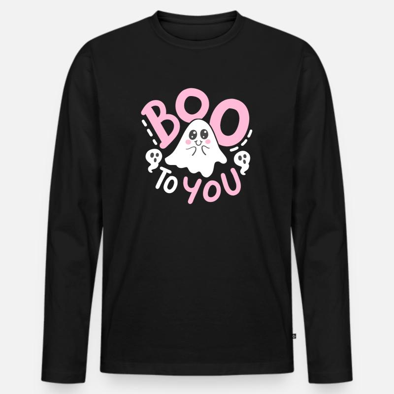 Geist Halloweenkostüm - Männer Premium Bio Langarmshirt - Schwarz
