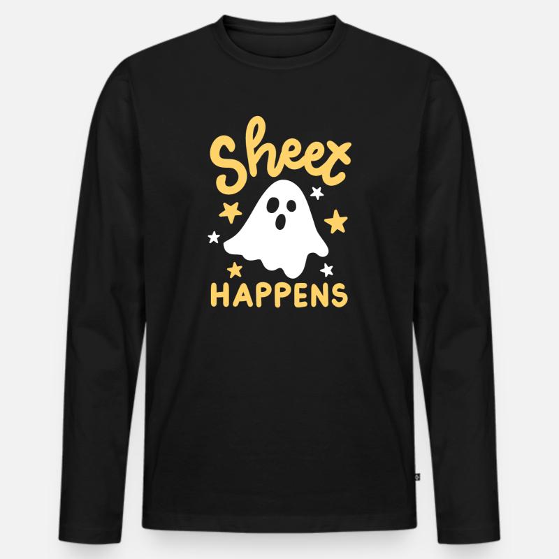 Geist Halloweenkostüm - Männer Premium Bio Langarmshirt - Schwarz