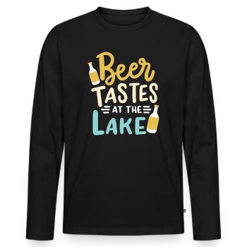 See Camping Zelten - Männer Premium Bio Langarmshirt - Schwarz - Vorne - Nico (187cm)