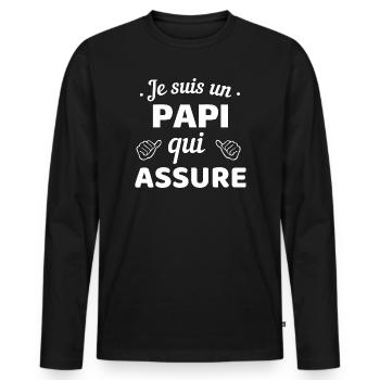 I'm a Grandpa who delivers - Men's Premium Organic Long Sleeve Shirt - black - Front - Nico (187cm)
