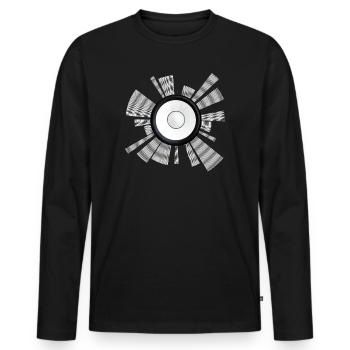 Sound beam loudspeaker center - Men's Premium Organic Long Sleeve Shirt - black - Front - Nico (187cm)