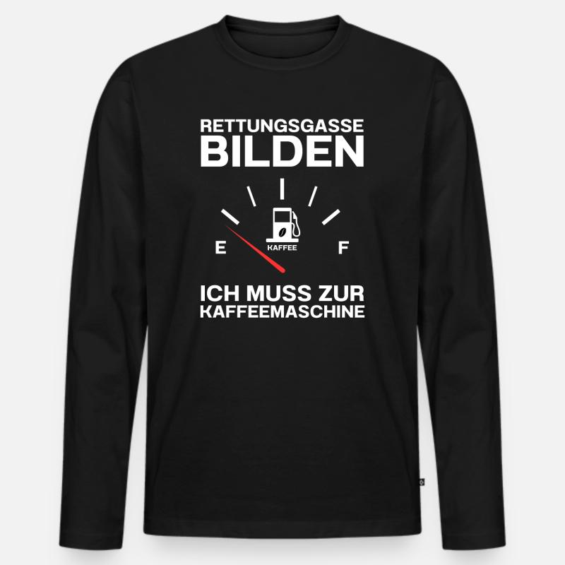 Rettungsgasse Kaffee Kaffetrinker Kaffeebohne - Männer Premium Bio Langarmshirt - Schwarz