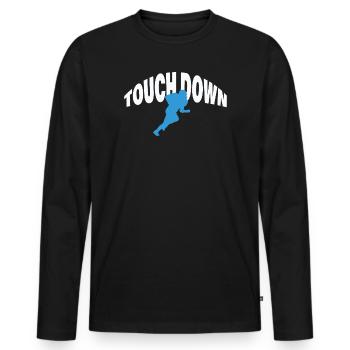 TOUCH DOWN - Men's Premium Organic Long Sleeve Shirt - black - Front - Nico (187cm)