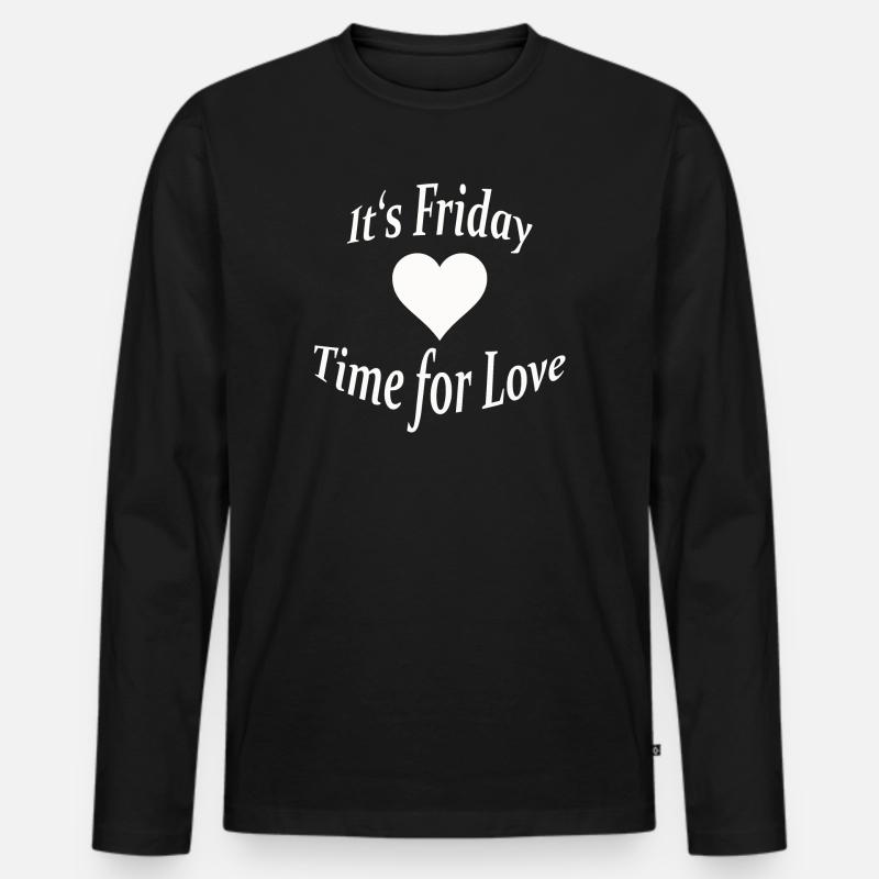 IT'S FRIDAY - Männer Premium Bio Langarmshirt - Schwarz