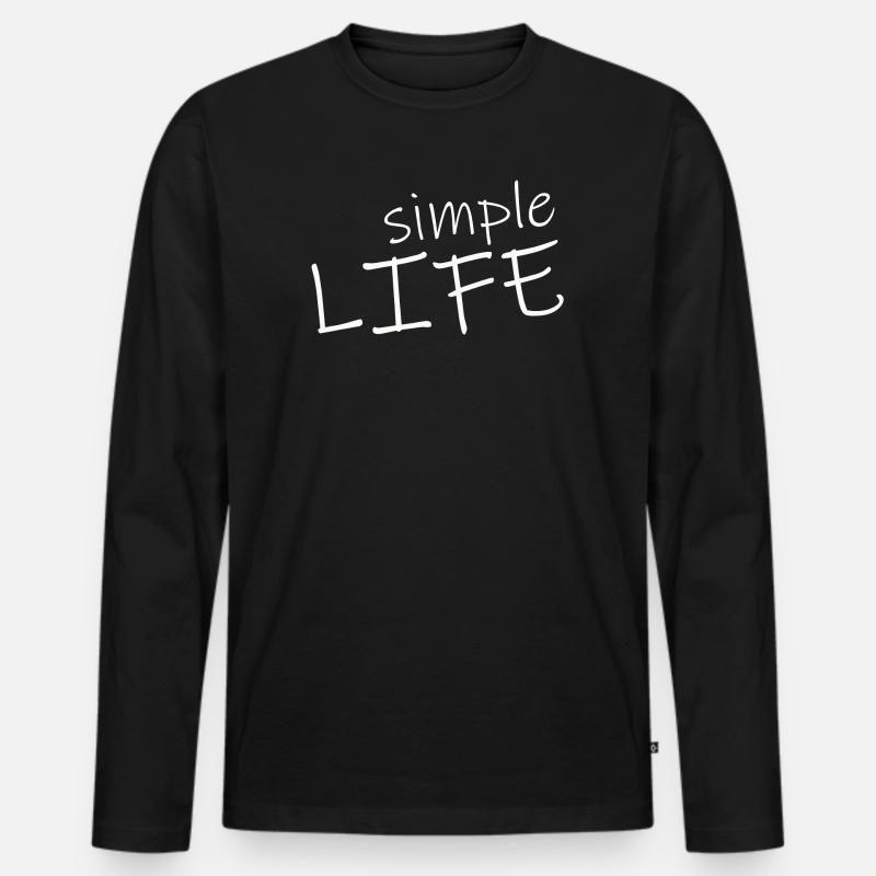 SIMPLE LIFE - Männer Premium Bio Langarmshirt - Schwarz